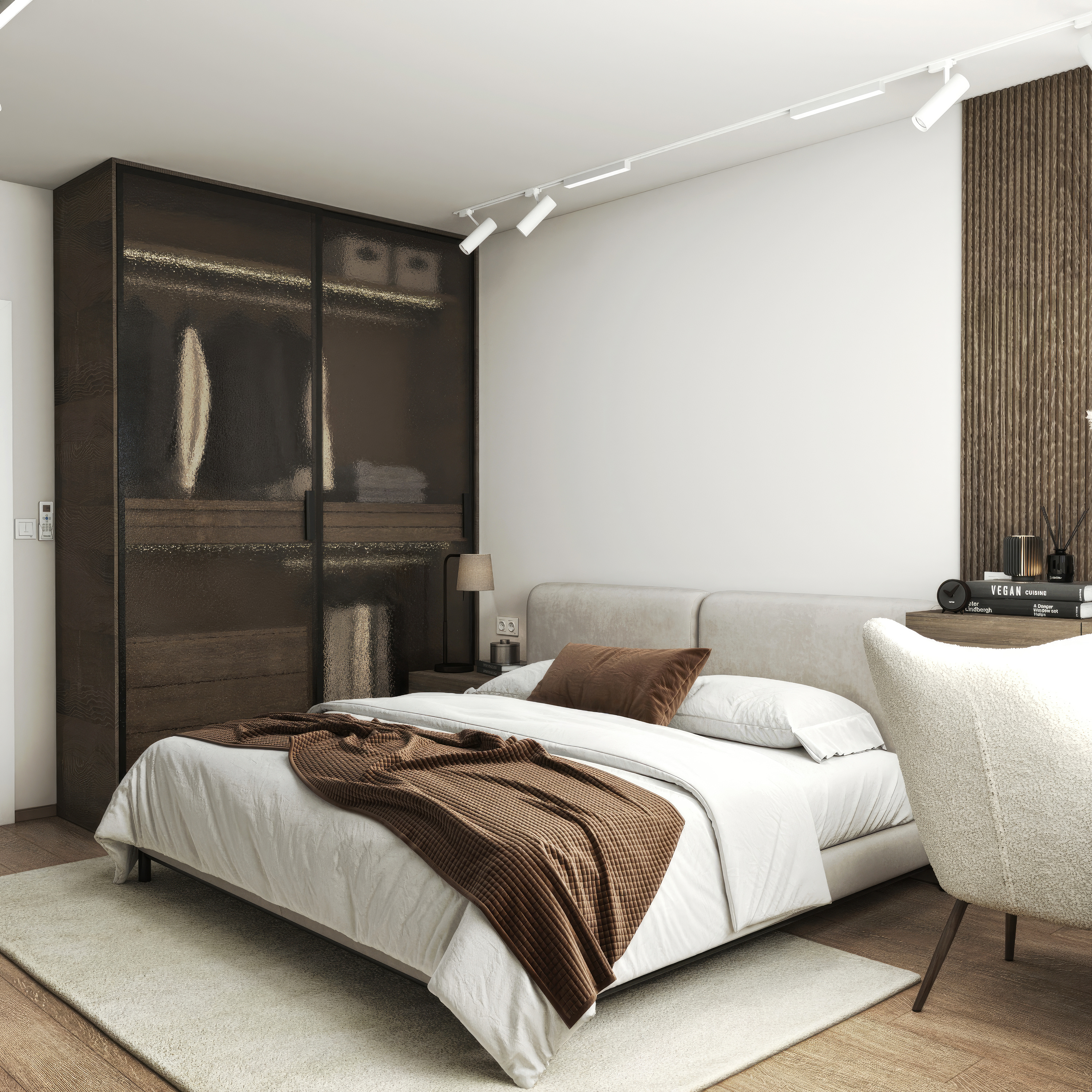 Minimalist Bedroom Vizualization | 3Dmax+Corona-4