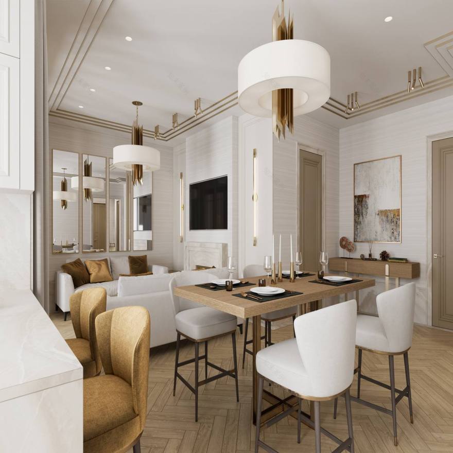 金色和白色搭配出高级感 | DE&DE-1