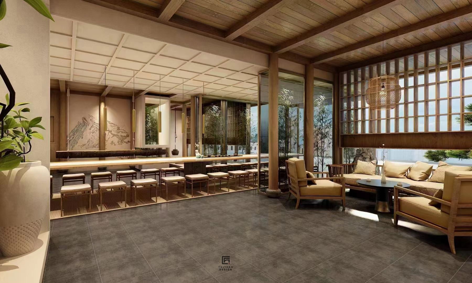 工装中式酒店设计案例｜古风雅韵融合现代奢适-8