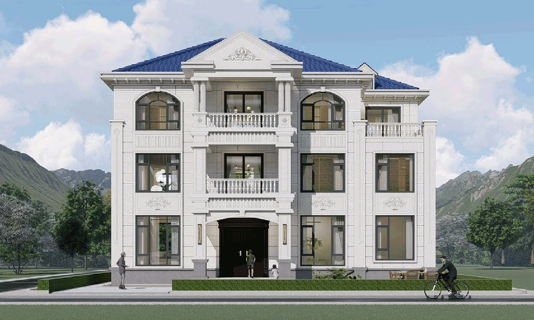 【设计师案例】土建参考造价76万,面宽17m×进深11m湖南邵阳三层欧式别墅-1