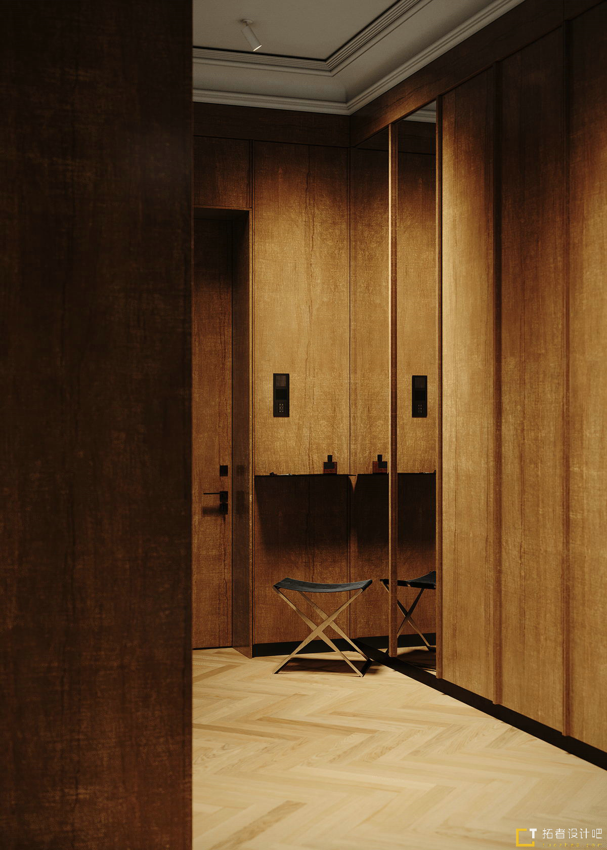 胡桃木+灰橙  意式质感空间设计！-16