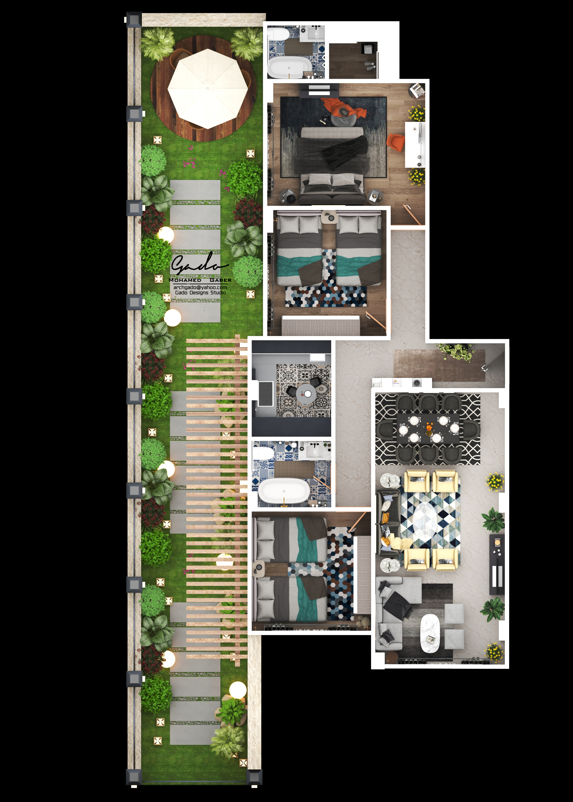 ‎Residental Floor - 3D Plans-1
