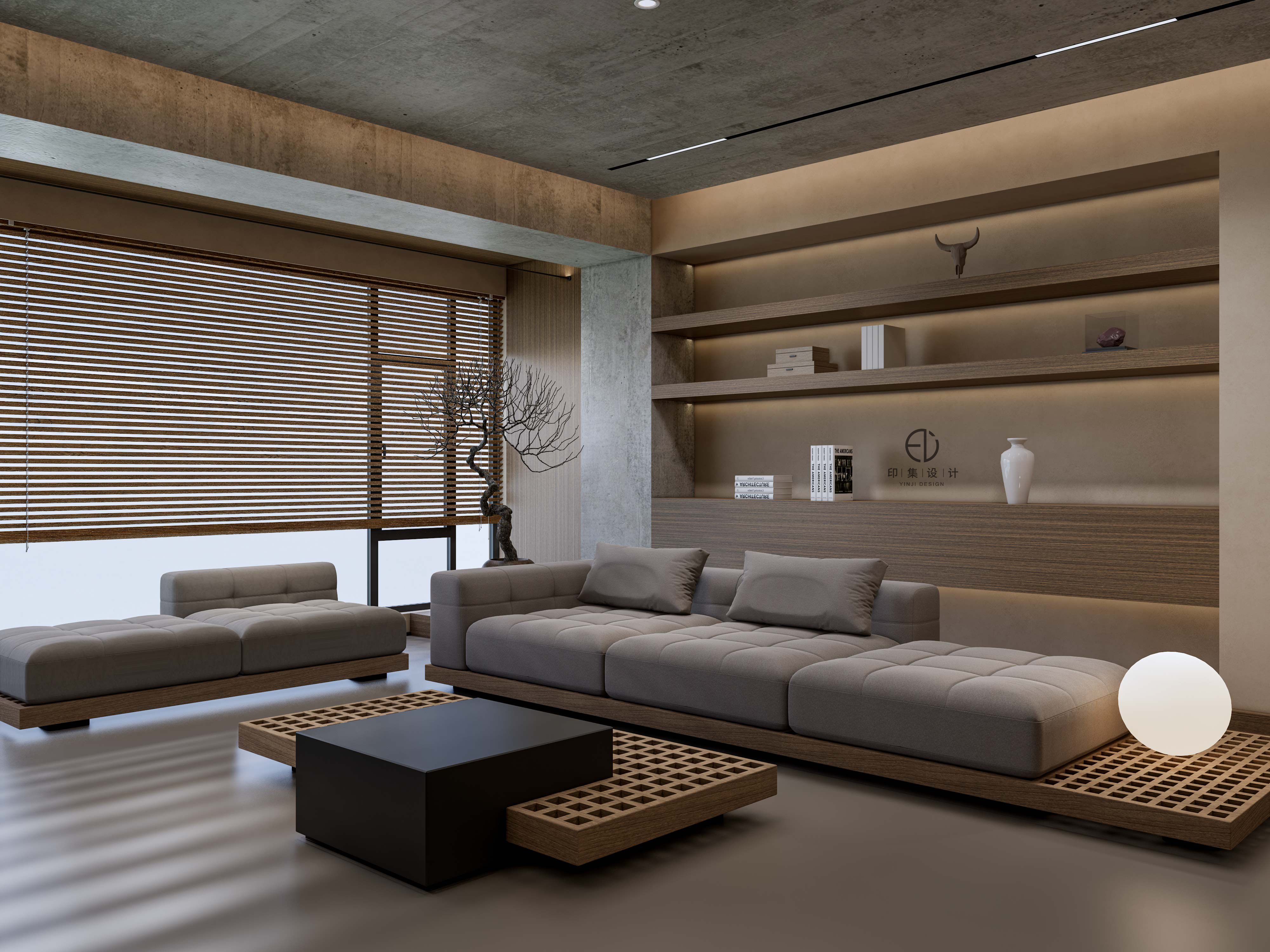 128㎡黑胡桃侘寂风：身居简素，黯然亦安然-2