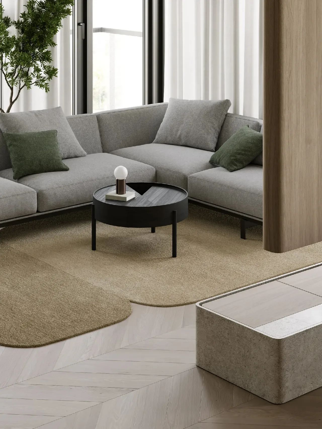 128㎡三居室室内设计-13