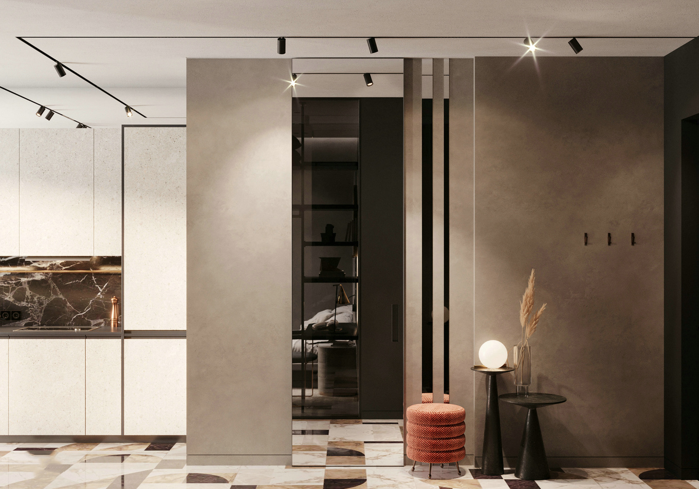 52㎡橙色温馨一居室，质感生活的设计亮点-7