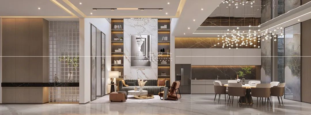 《雁鸣墅语》现代轻奢联排别墅丨青马别墅设计-63