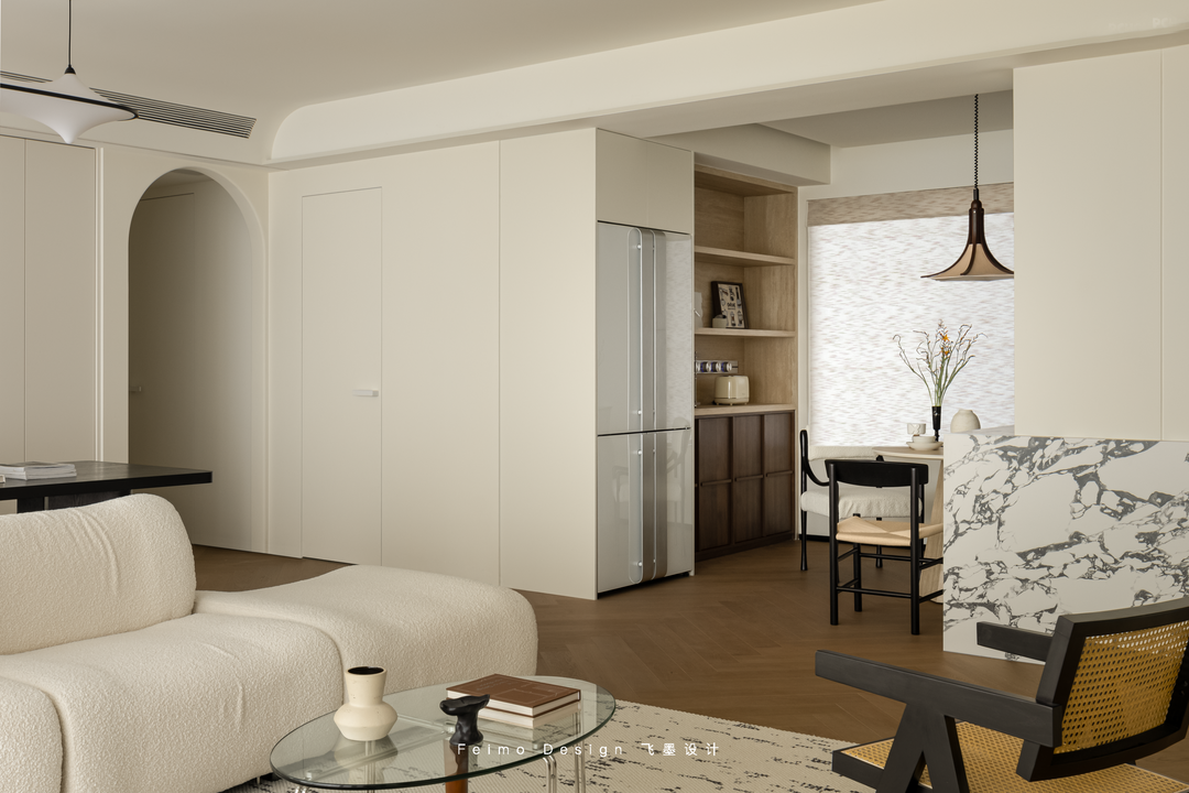 143㎡精装修全拆改,打造现代法式与中古融合的家丨飞墨设计-31