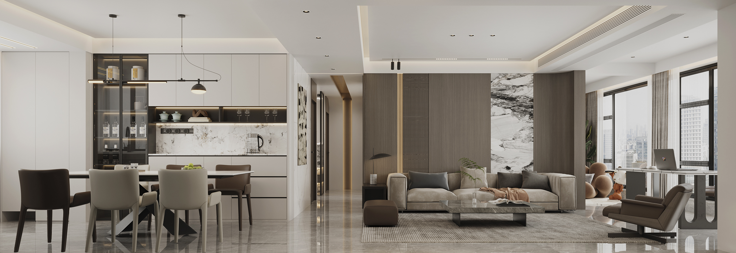 现代简约风格——家装 3D静态效果图-1