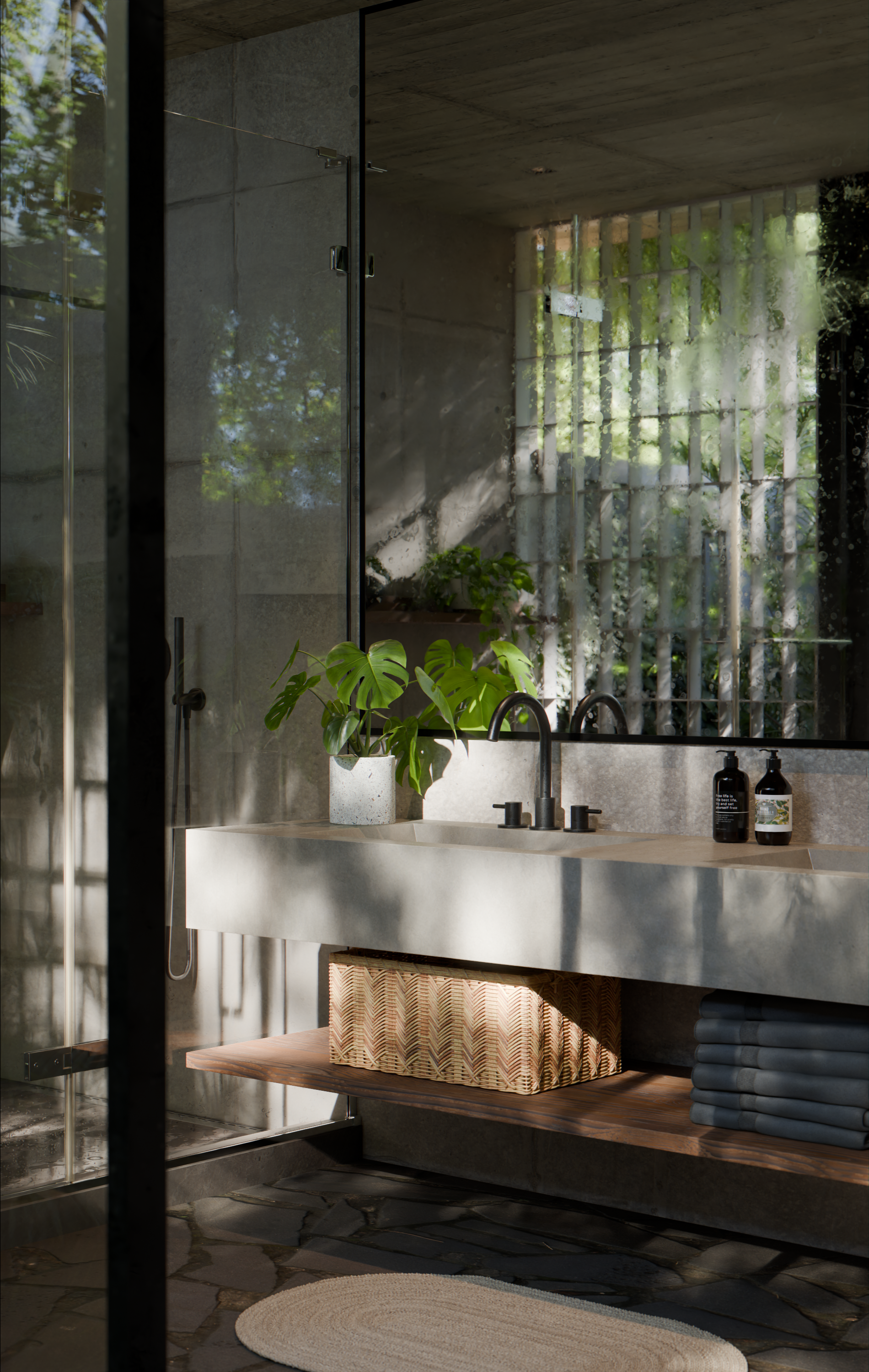 Concrecte可能拼写错误，正确的可能是Concrete ，Concrete bathroom可译为混凝土浴室 丨加拿大-9