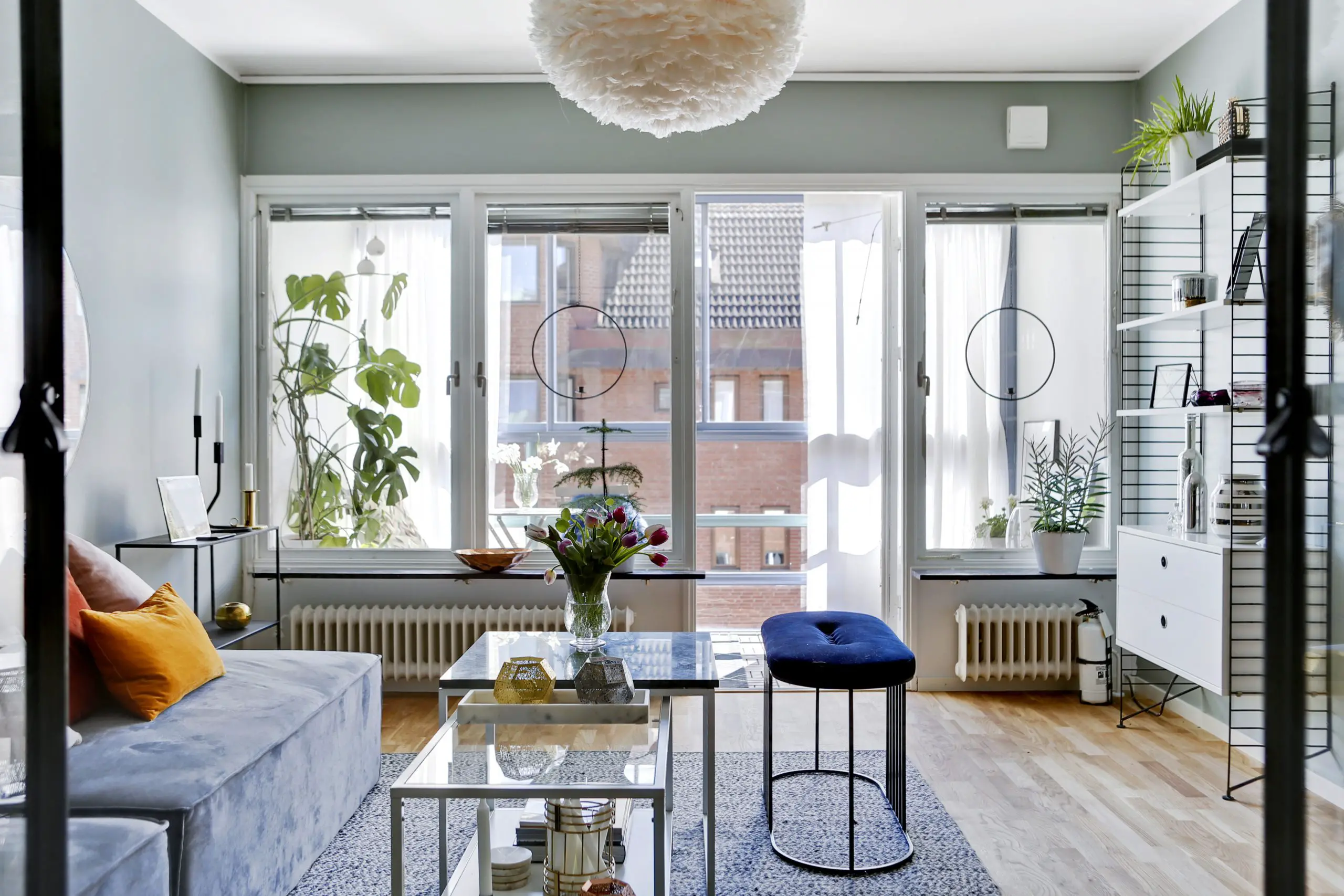 46 平瑞典公寓卧室玻璃隔断设计-4