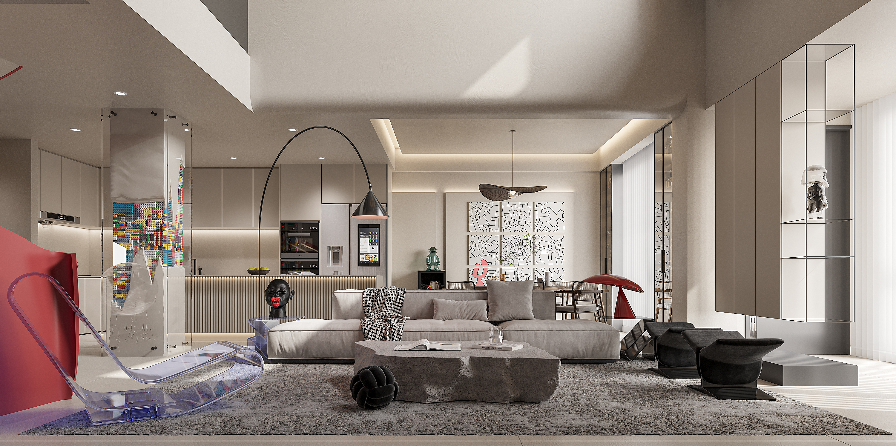 现代奶油风复式楼-2