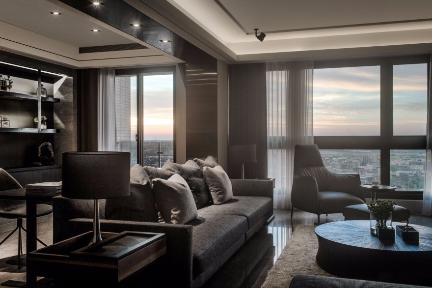 暮色——台北现代顶层住宅-13