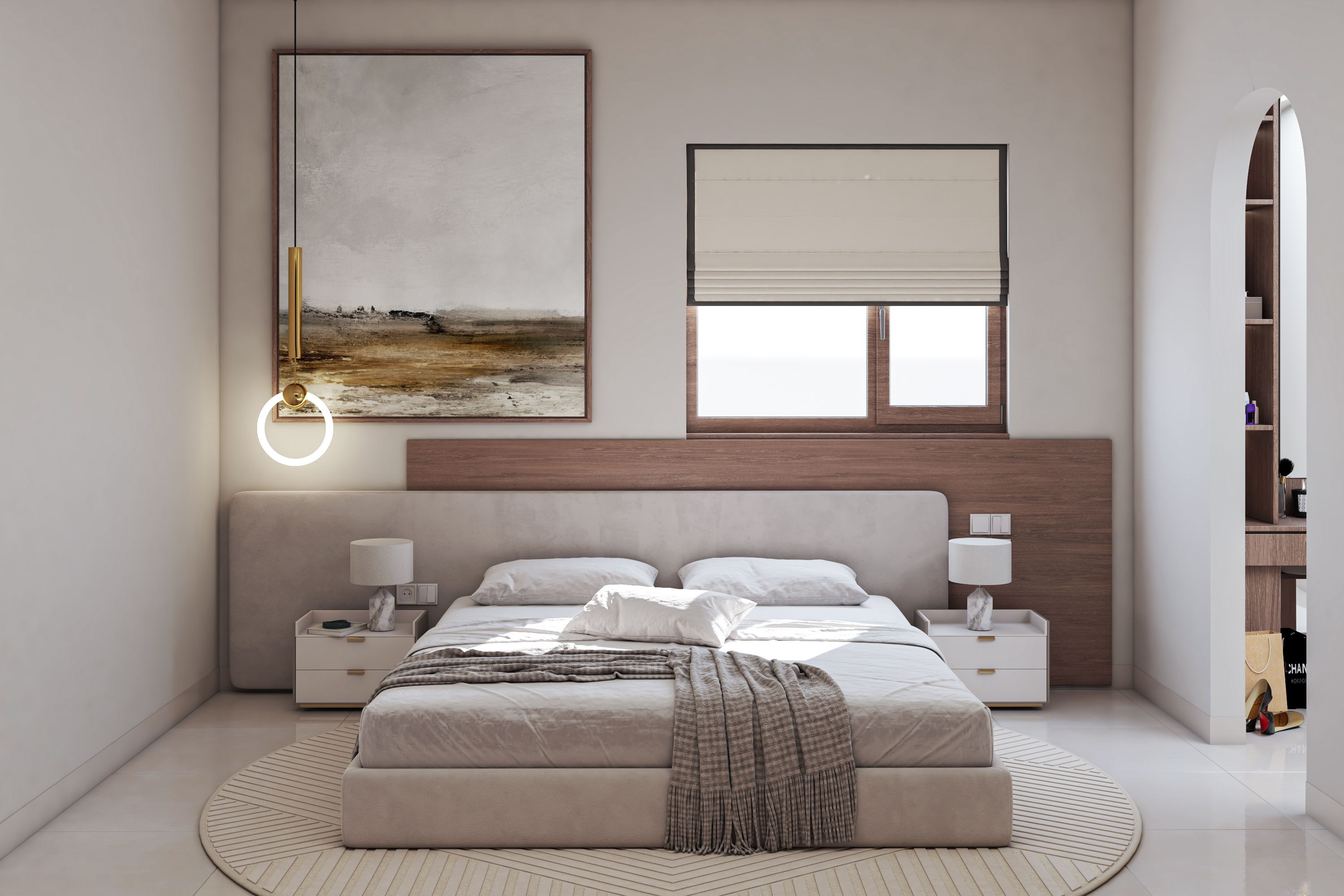 Minimalist Master bedroom with dressing-0