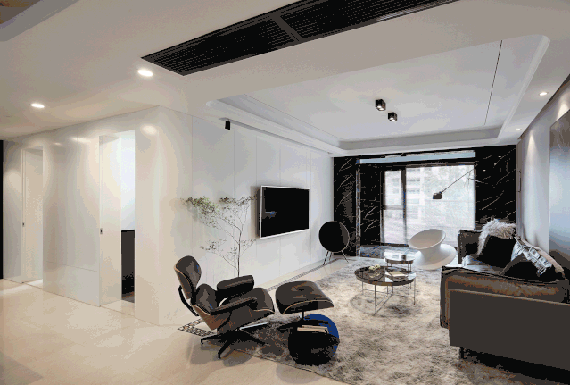 《溯洄》精装房改造 | 黑白灰的现代简约之家-40