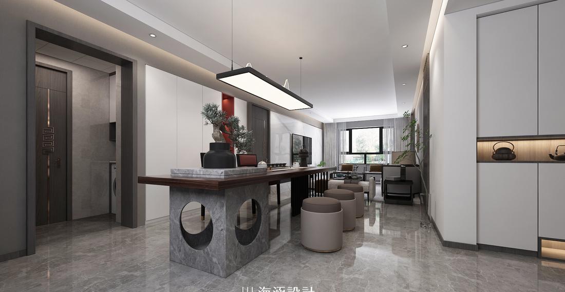 海涵设计┃140㎡新中式私宅-5