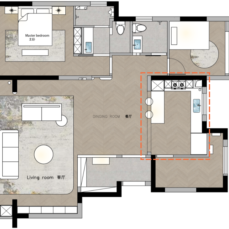 开放式厨房设计案例-38