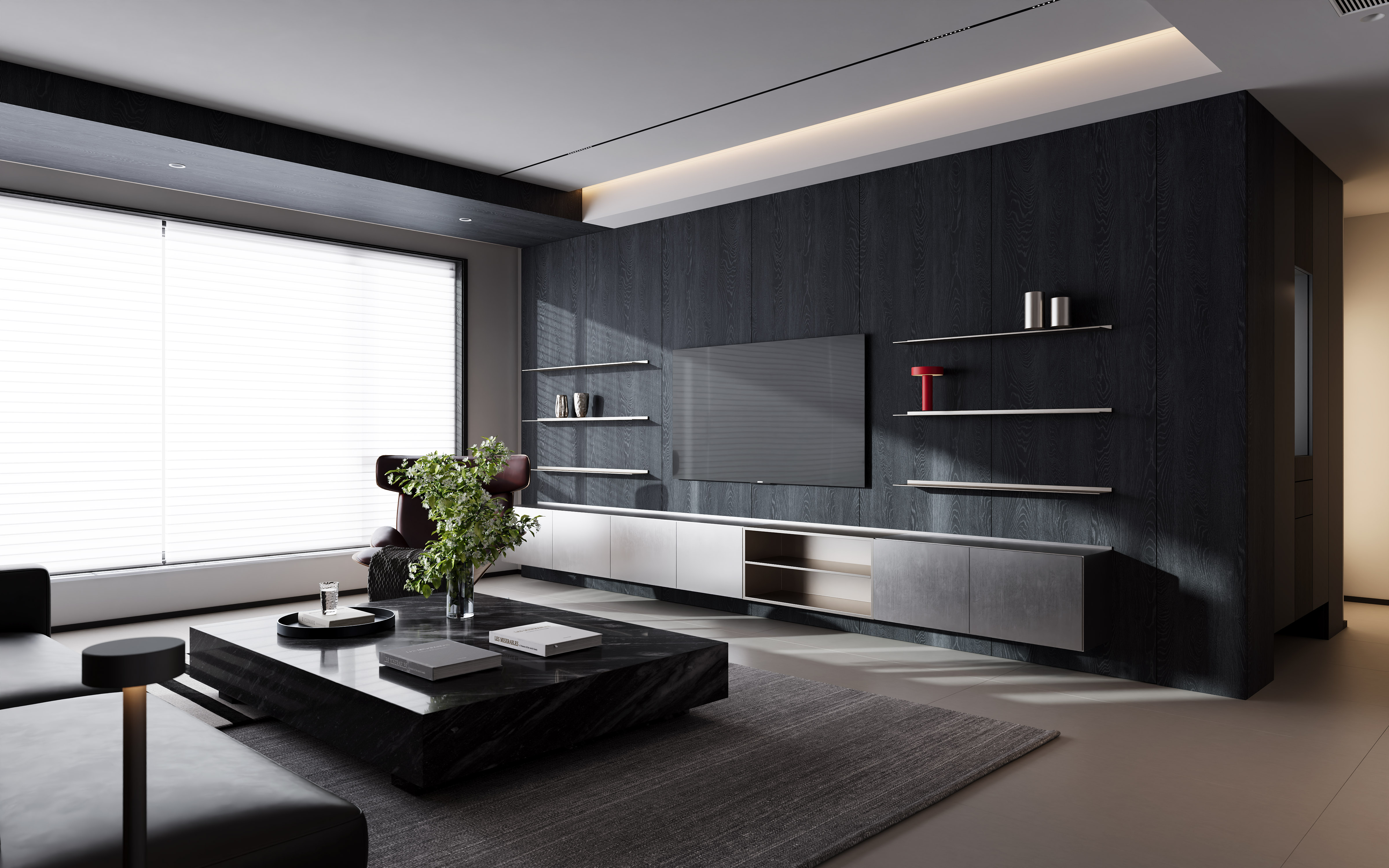 意式大平层设计案例（现代风格客餐厅）-4