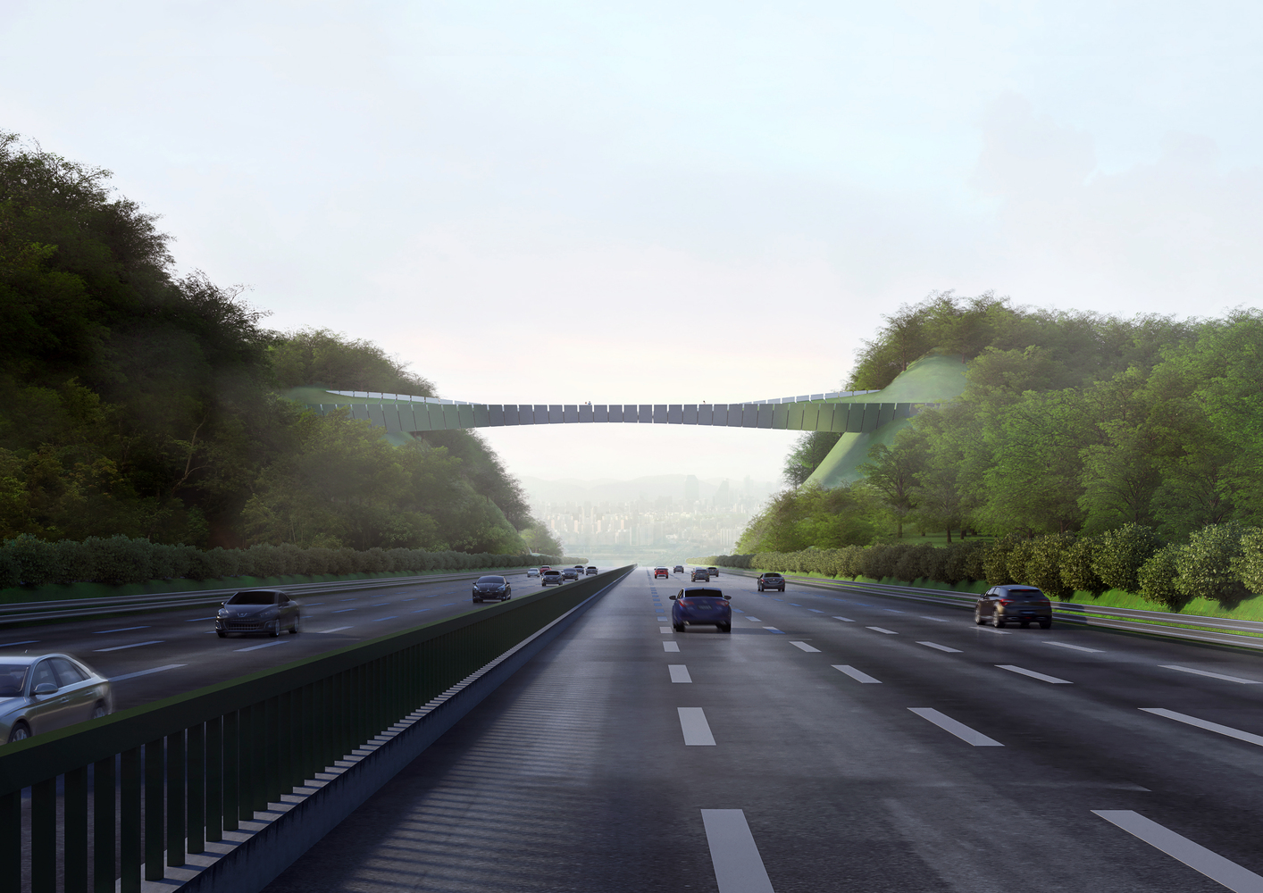 Eco Bridge Design Winner Creates an Undulating Mountainside Infrastructure in Seoul-3