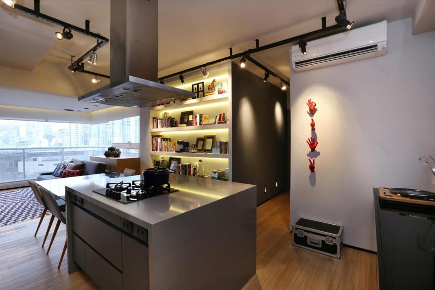 巴西 60 平米工业风公寓,打造宽敞空间-8