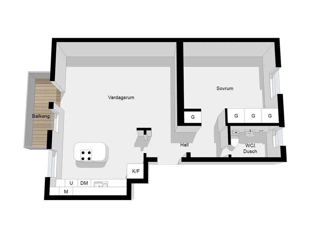 斯德哥尔摩 46m2 都市绿洲公寓-14