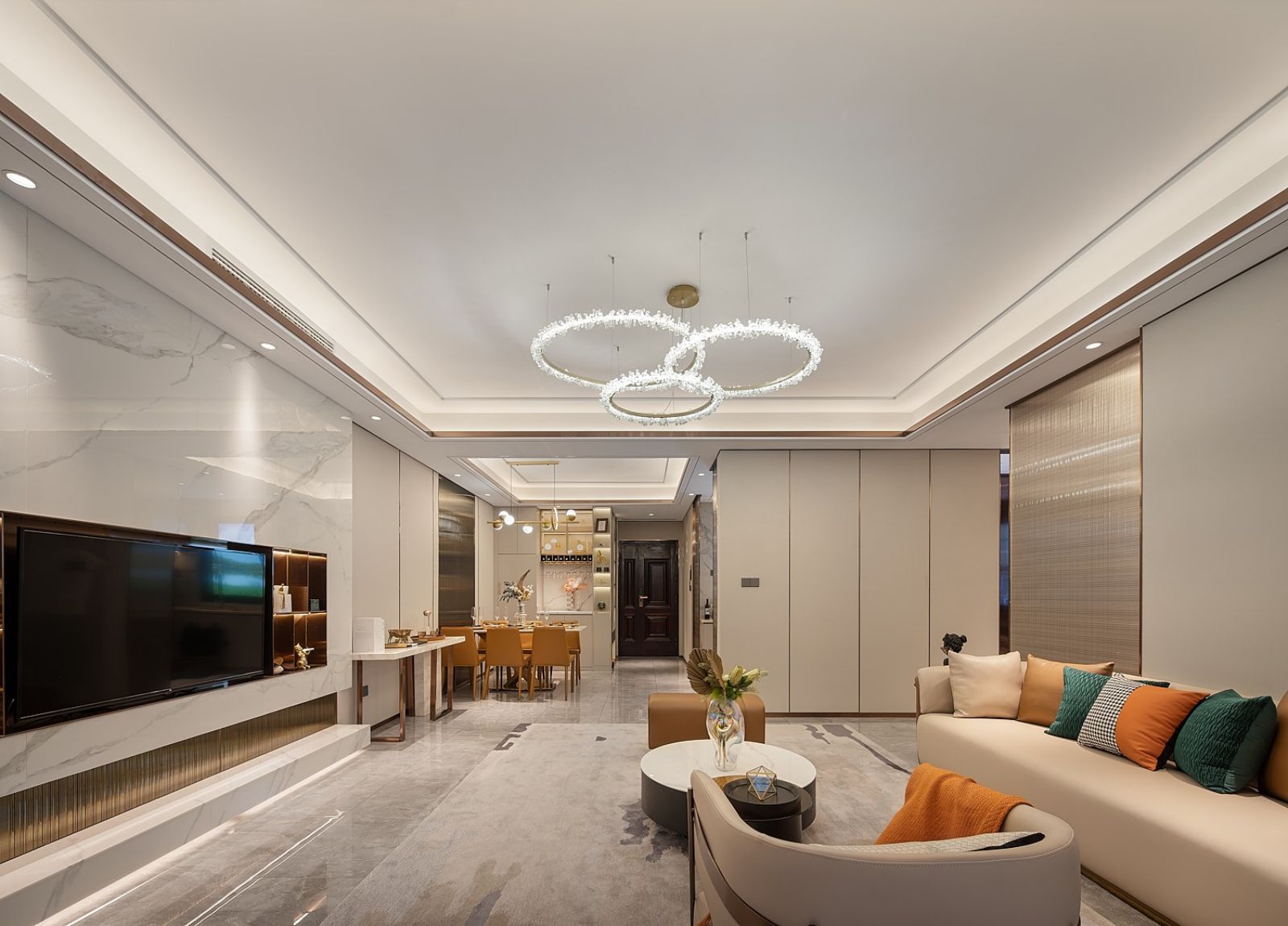 现代客餐厅,卧室,儿童房设计丨中国驻马店丨运成设计-6