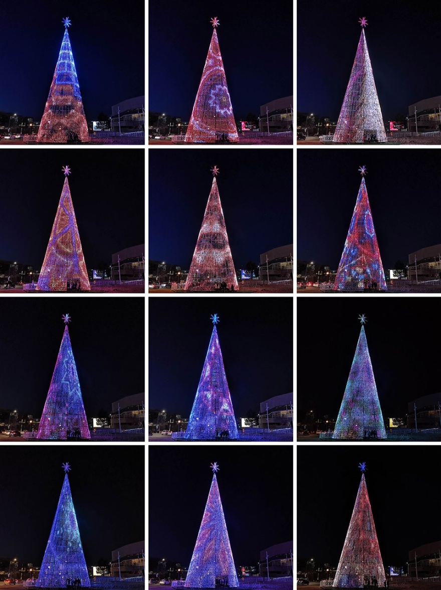 丹佛 110 英尺高动态灯光装置·“英里高树”-2