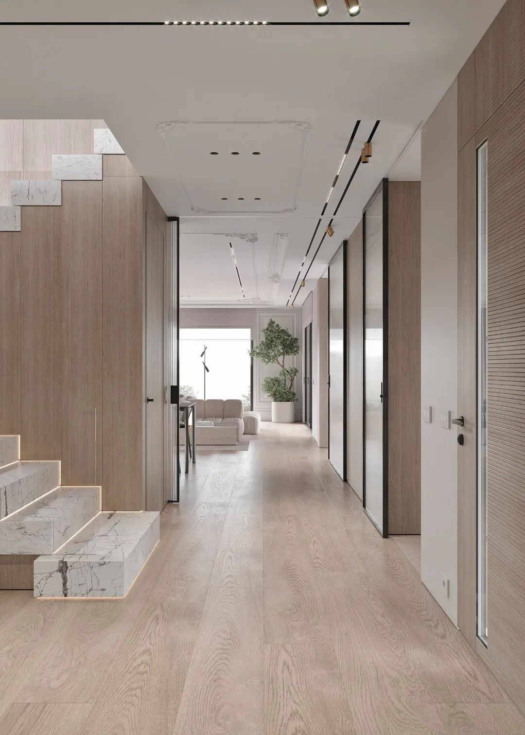 巴塞罗那现代轻法式住宅丨西班牙巴塞罗那丨Alex Tolkachev-0