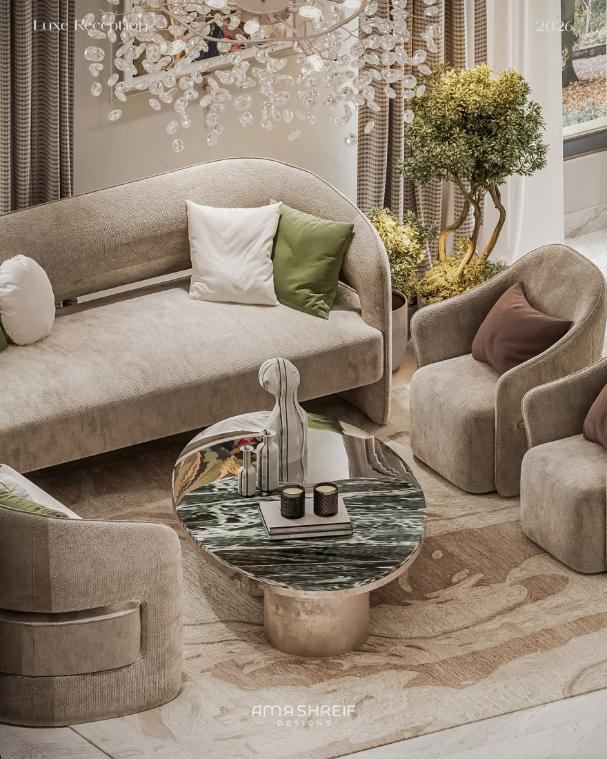 客餐厅 · 新古典奢华丨Egypt丨Amr Shrief Designs-7