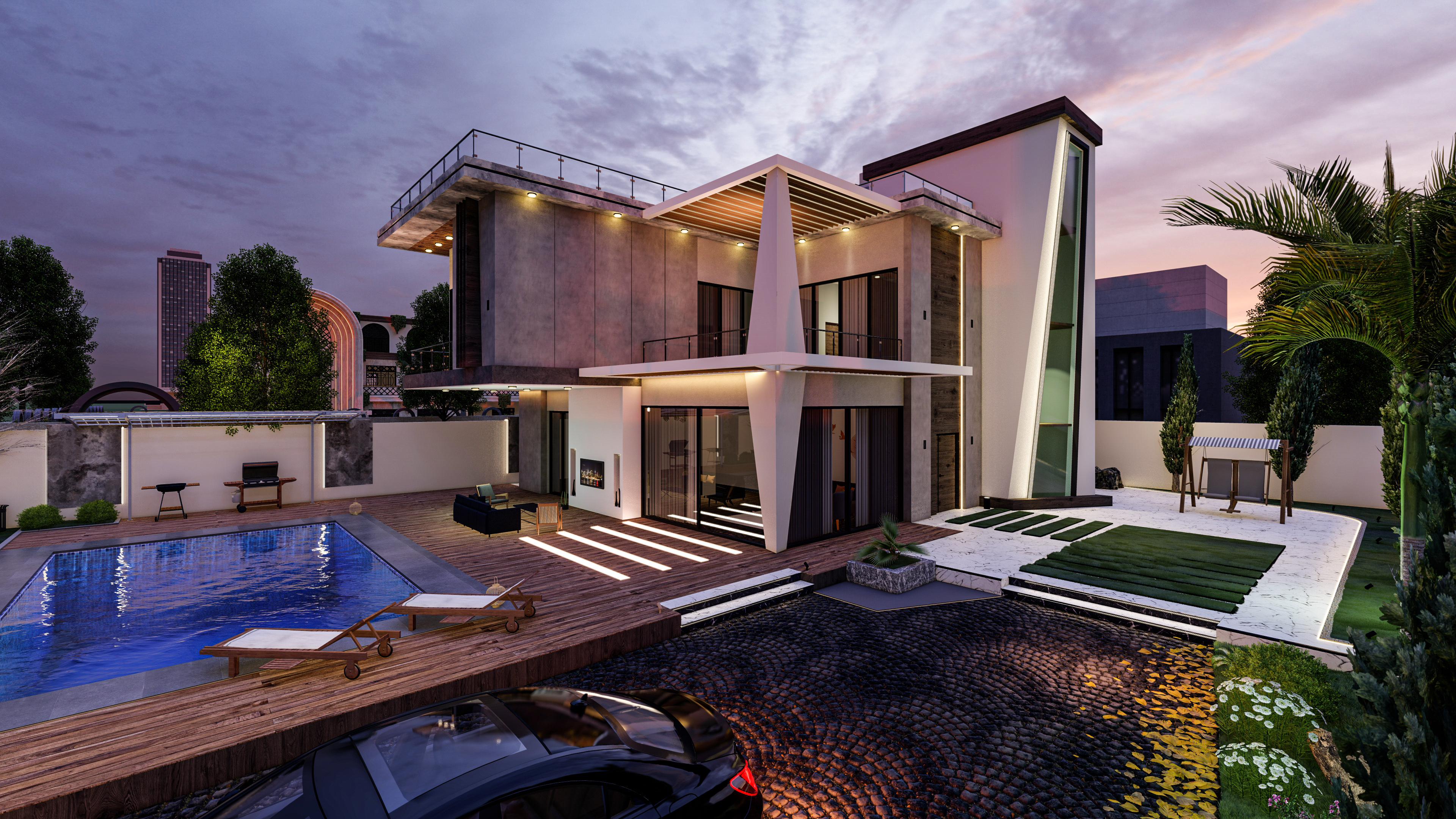 modeling modern villa-3