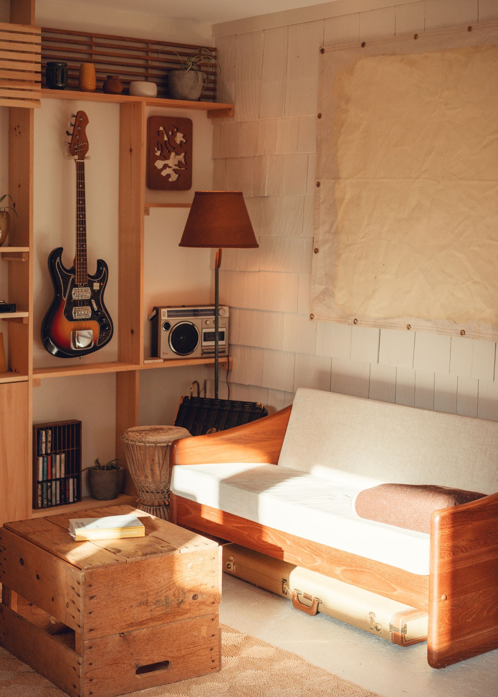 美国罗德岛森林木屋及家庭工作室改造-30