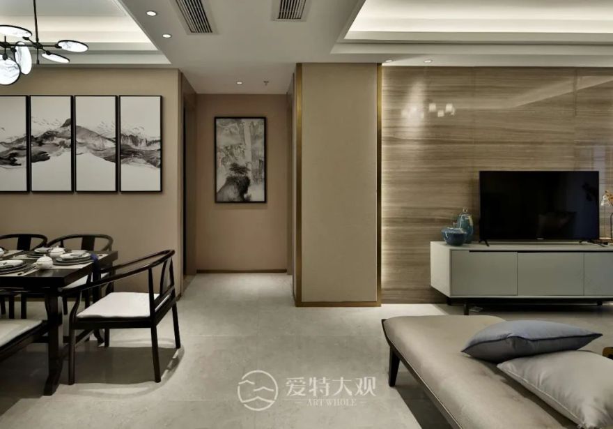 中式样板房实景丨墨韵书香,一个能容纳思想的家!-14