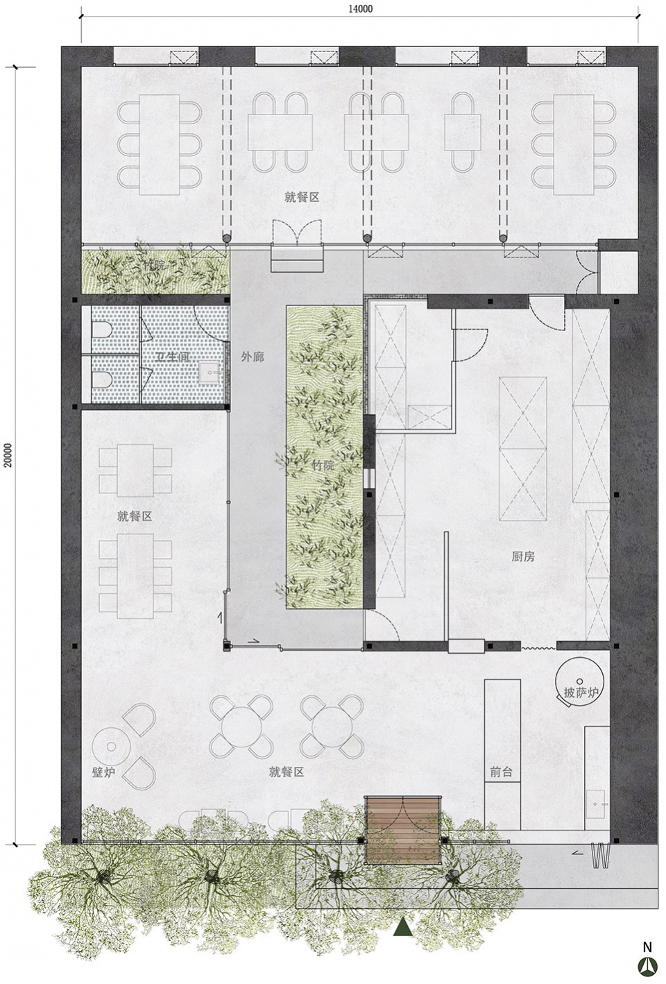 四棵树下的小院每喜merci mercy餐厅丨中国北京丨五架三间设计研究室-57