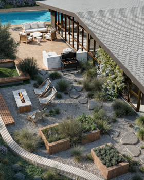 Modern Landscape Visualization | Private Garden Retreat