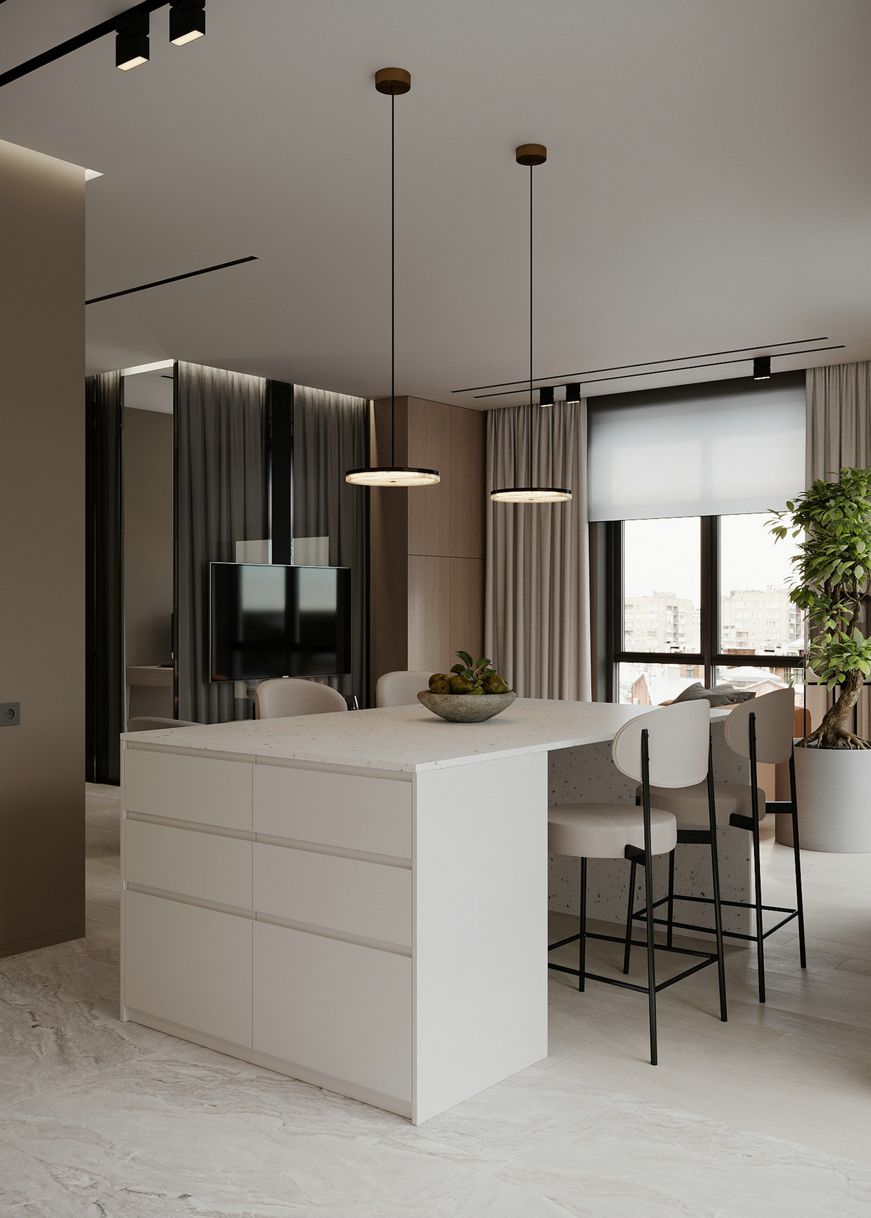 高级灰+橘色室内设计-6