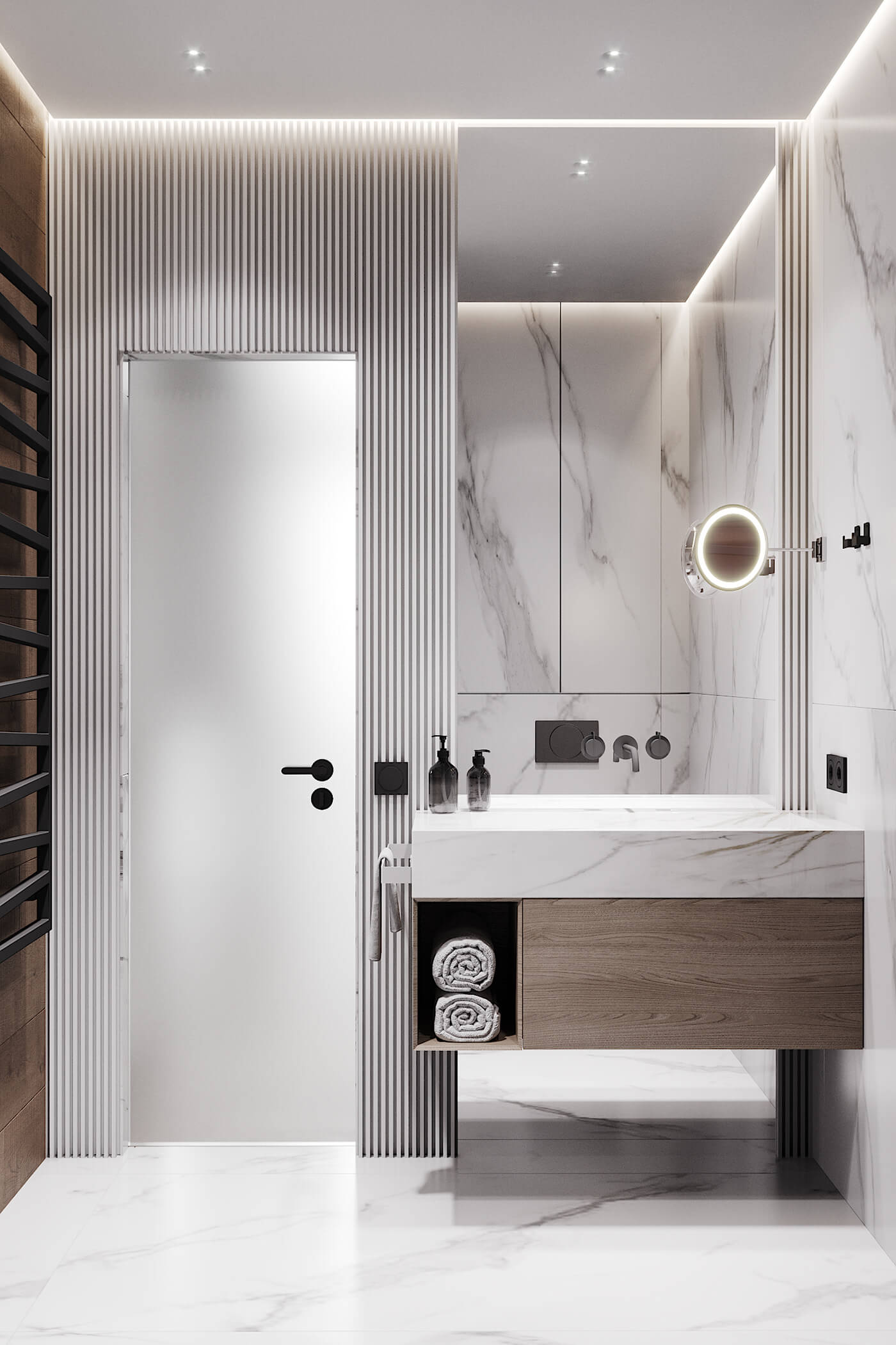 127㎡住宅设计，黑白灰+原木，超有魅力！-32