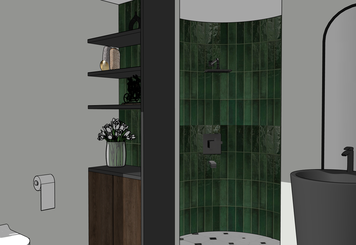 Emerald Oasis - A bold botanical bathroom design-5
