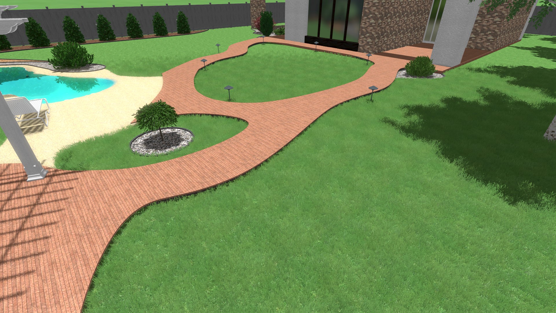 Ландшафтный проект участка 13 соток. Песочный бассейн-9