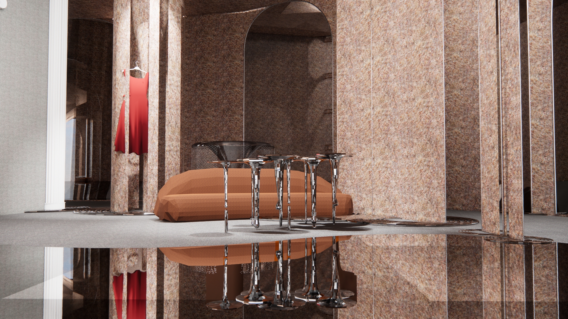 服装店室内装饰  水滴飞溅与洞穴概念设计-4