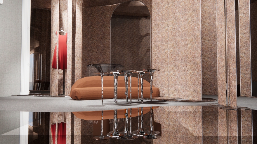 服装店室内装饰 水滴飞溅与洞穴概念设计-4