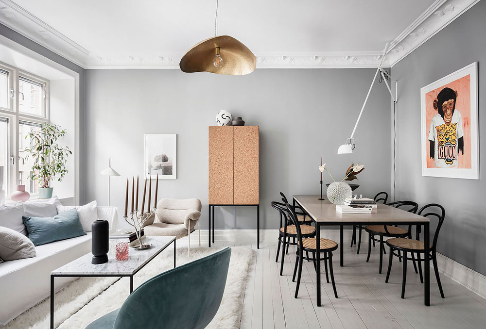 北欧风格清新公寓,色彩碰撞的宁静空间-5