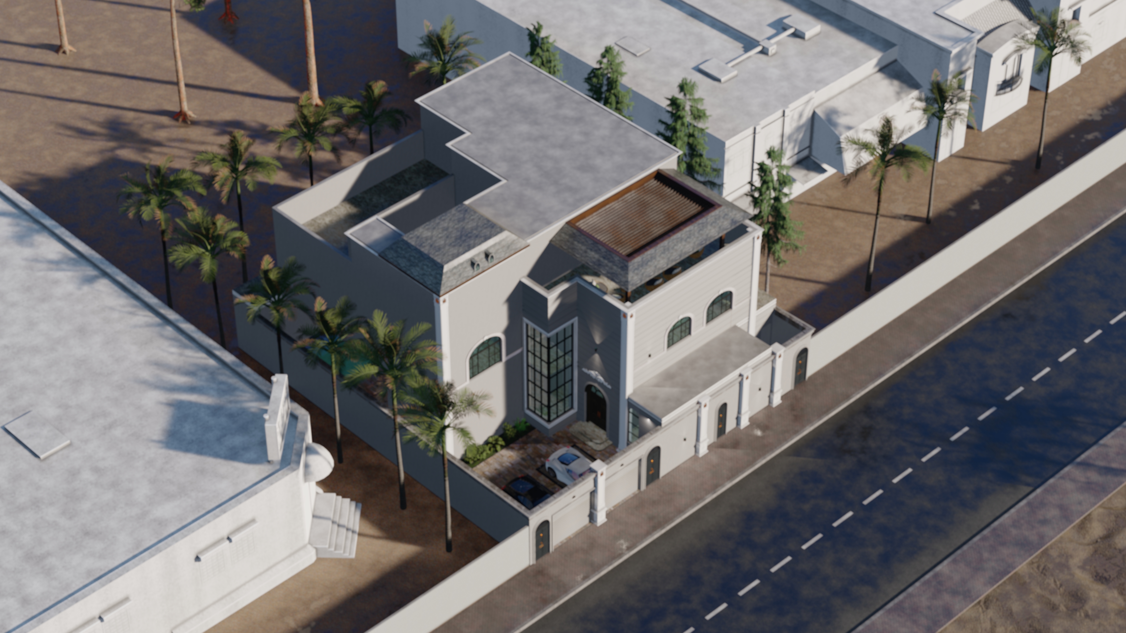 classic villa Frontage design-9