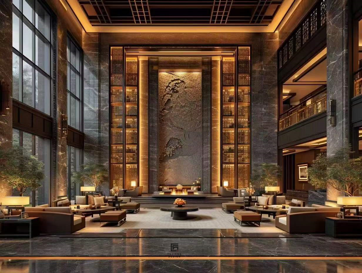 新中式酒店大堂设计|演绎精致优雅中式意境-4