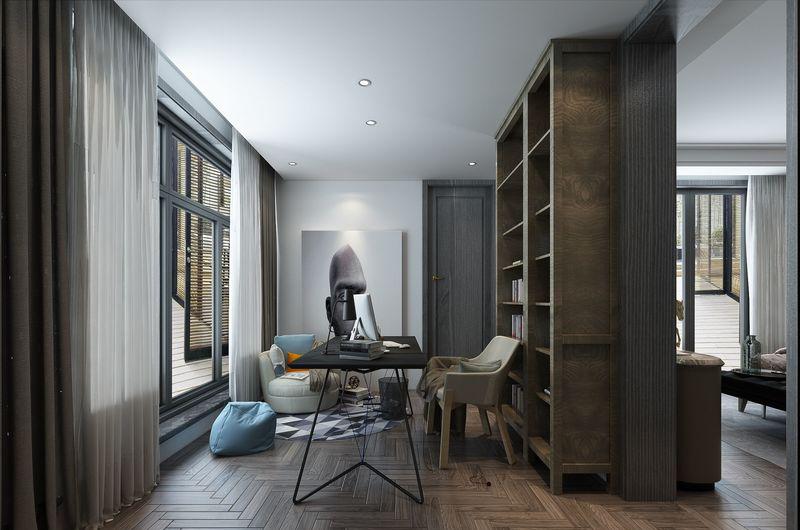 贵阳现代轻奢黑白灰别墅-67