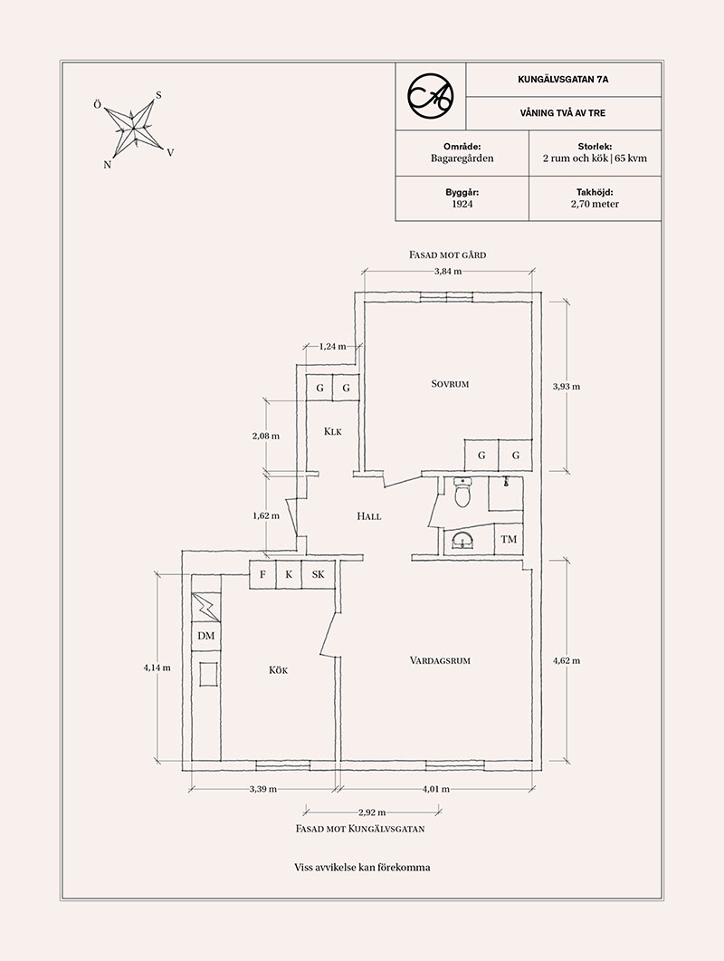 哥德堡大胆蓝色公寓，充满装饰的 65 平米空间-32