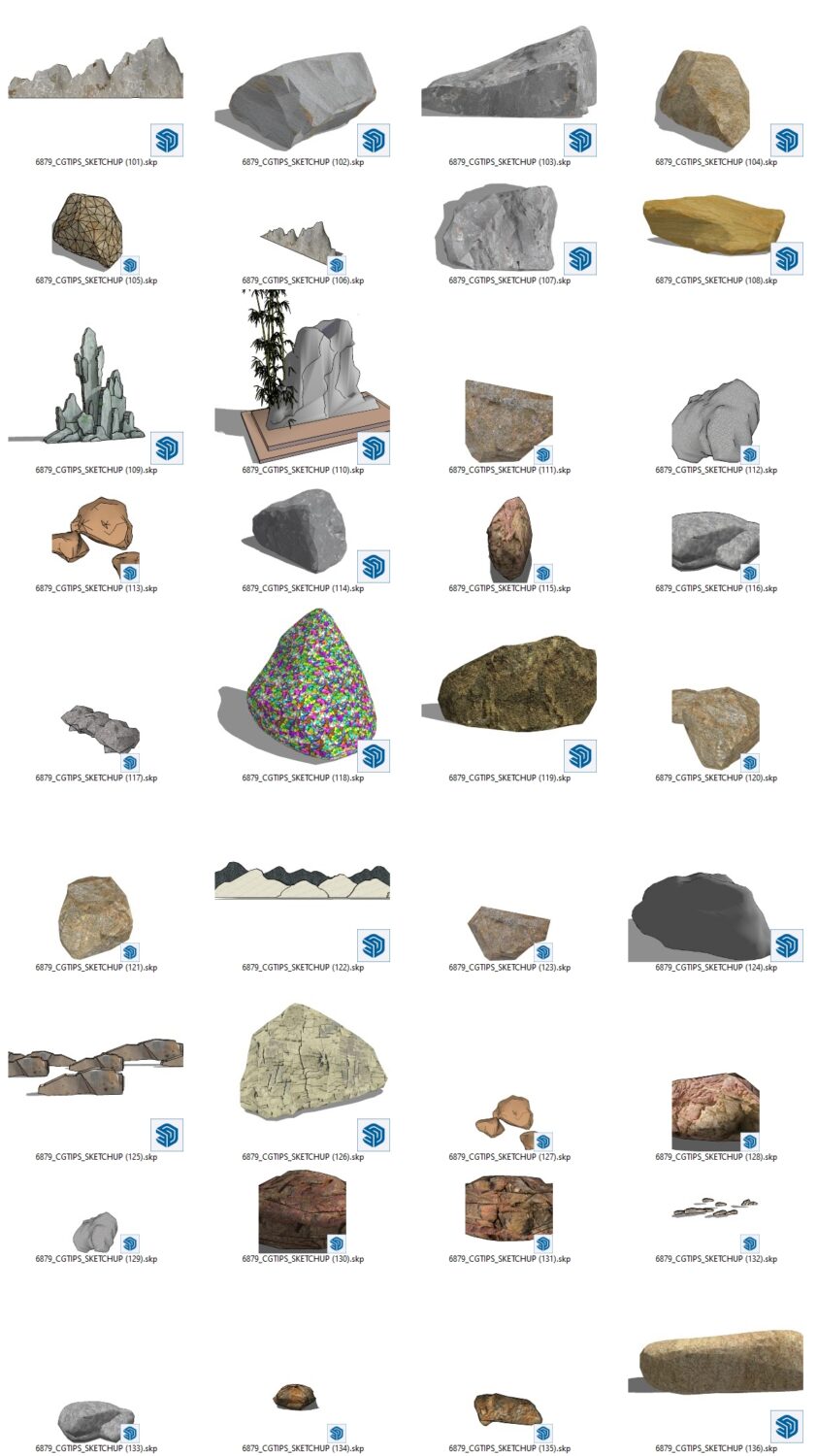 Sketchup景观石模型免费下载-5