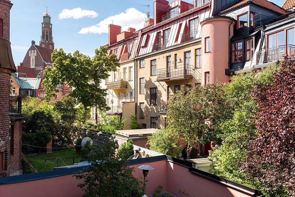 斯德哥尔摩小公寓 | 精致设计,大阳台与教堂美景-6