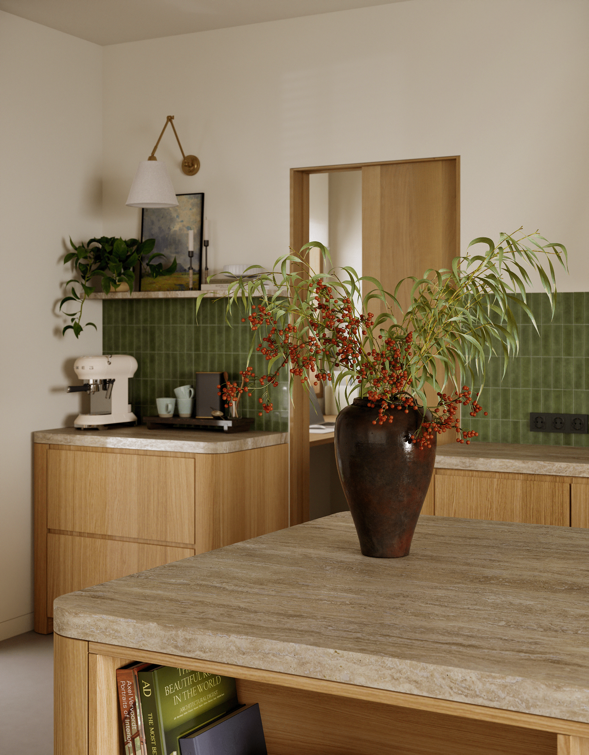 Warm Minimalist House Interior Visualization-20