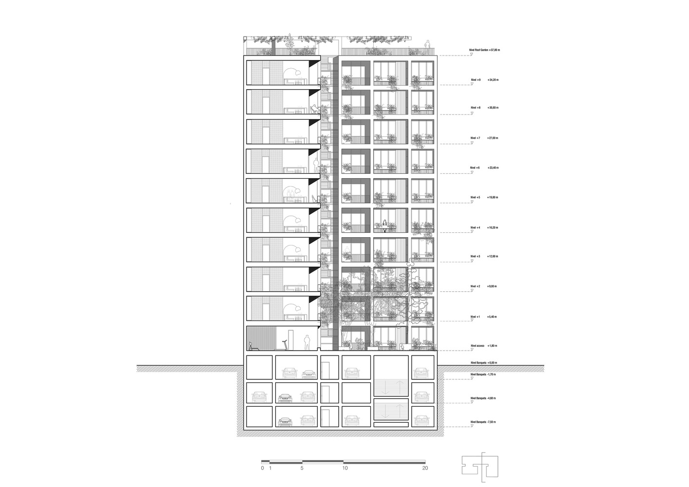 墨西哥城 BP 塔 · 开放,绿色,共享的生活空间-53