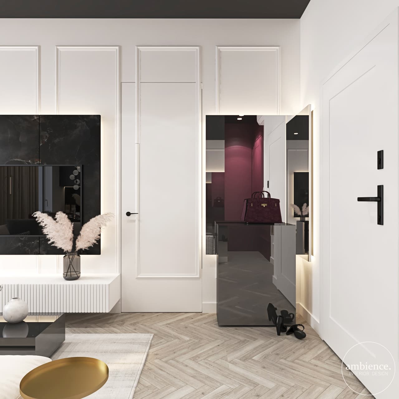 现代经典风带酒红色调室内项目丨波兰埃尔布隆格-19