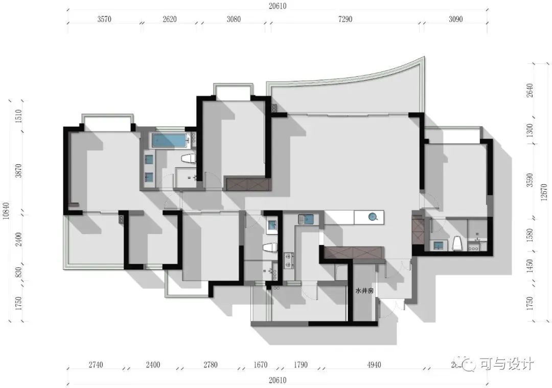 麓湖 200㎡精装房现代风改造丨中国成都丨可与设计-11